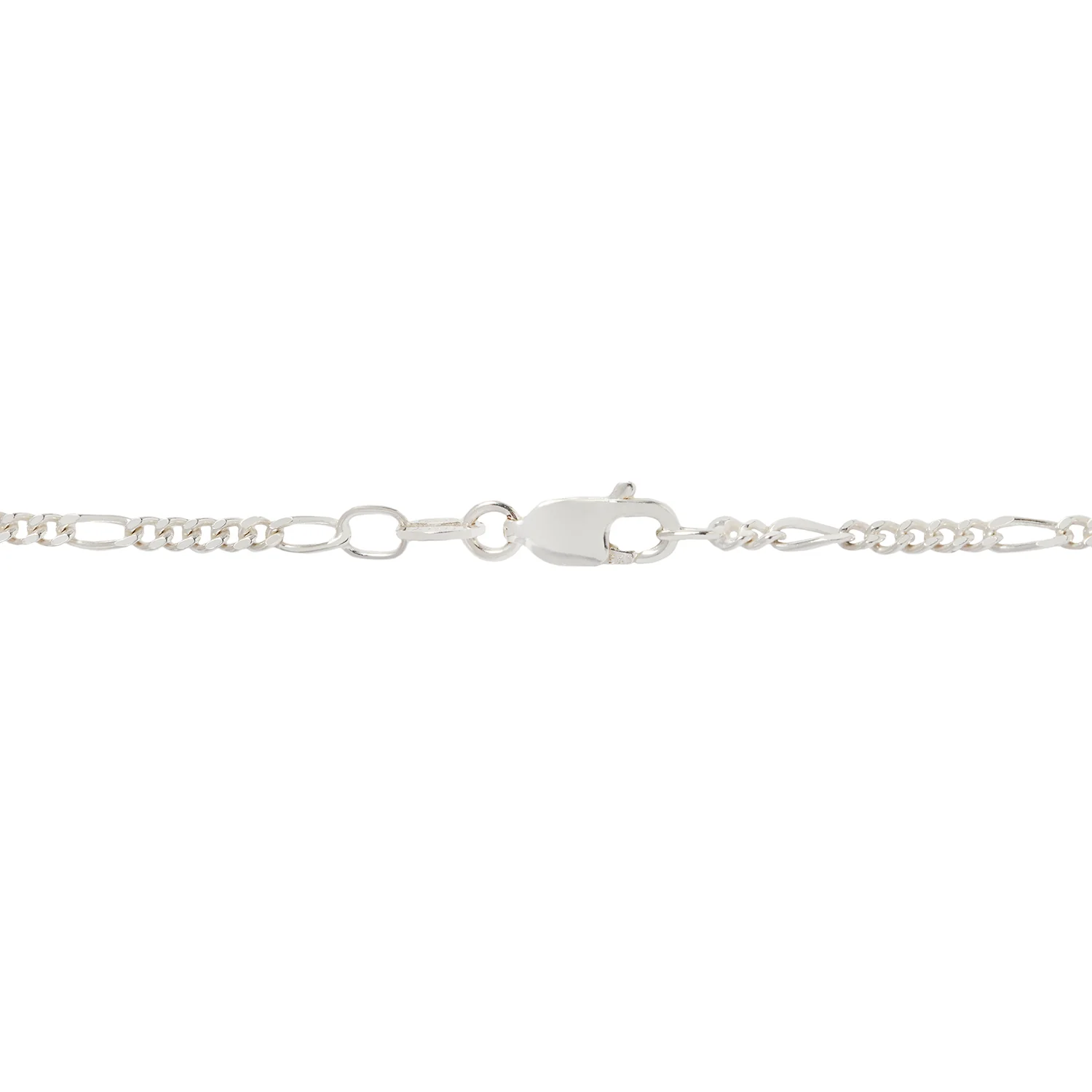 Thin Diamond-Cut Silver Figaro Necklace - Image 3
