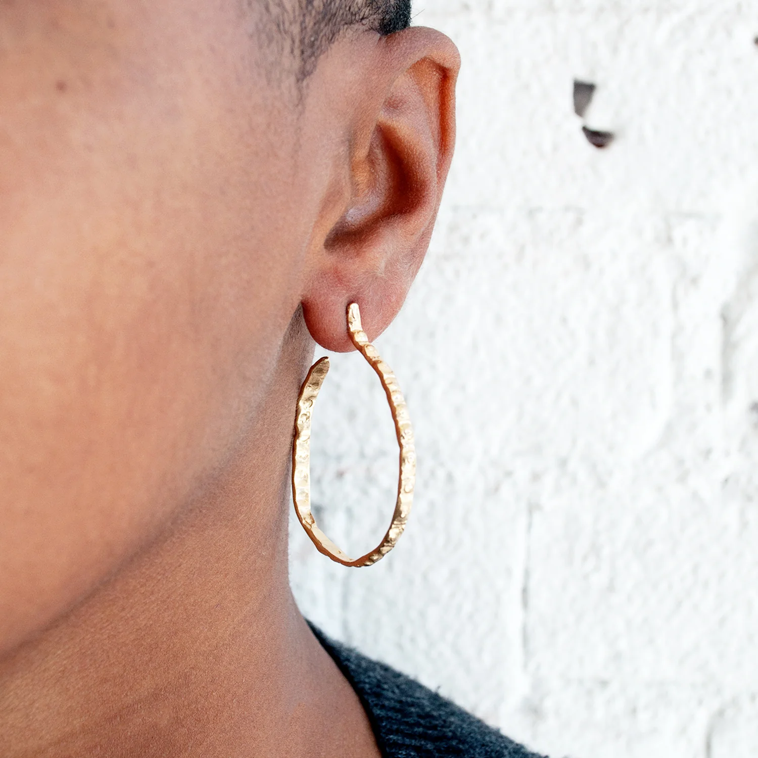 Thin Gold Urchin Hoops - Image 3