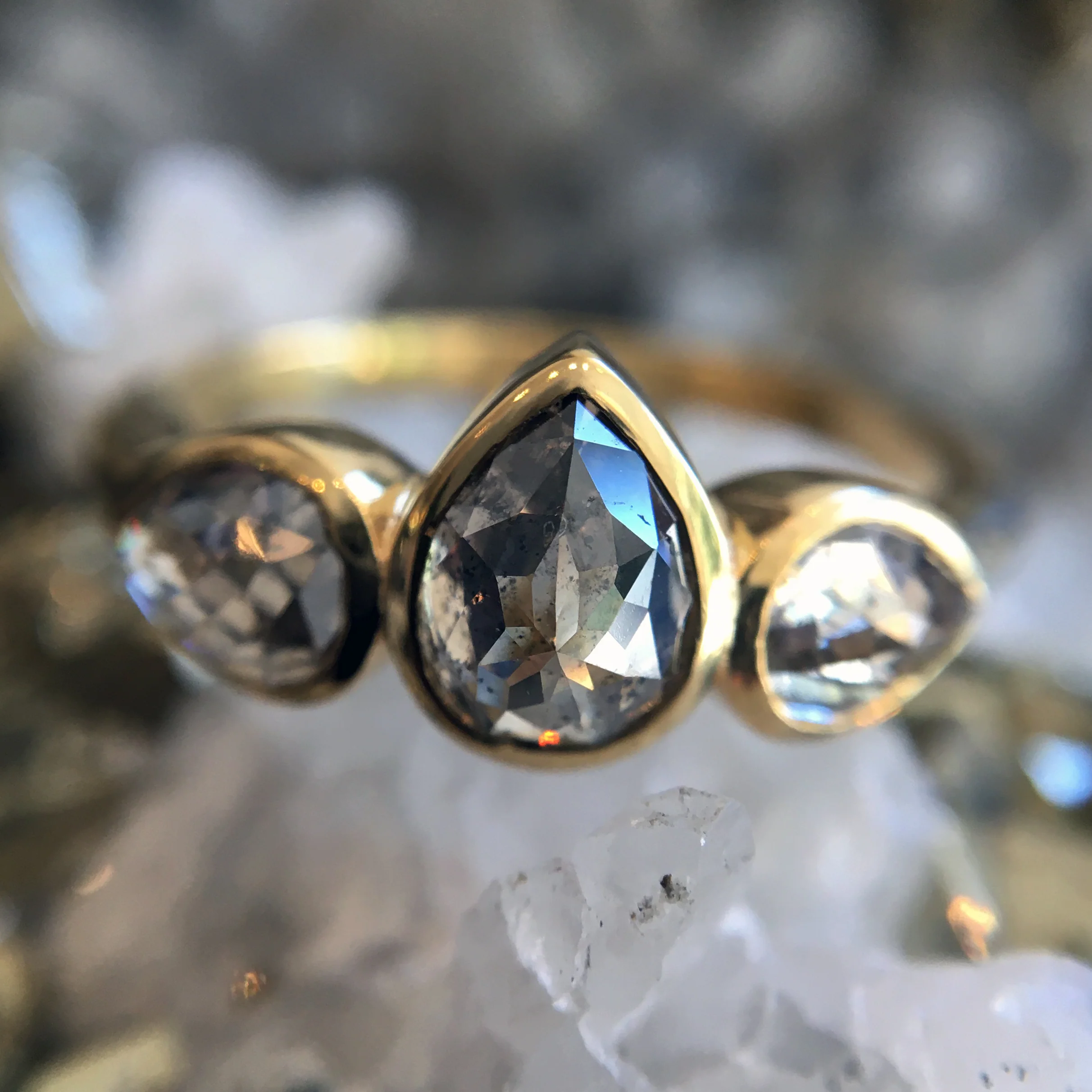 Thunder Cloud Three Stone Ring - Image 7