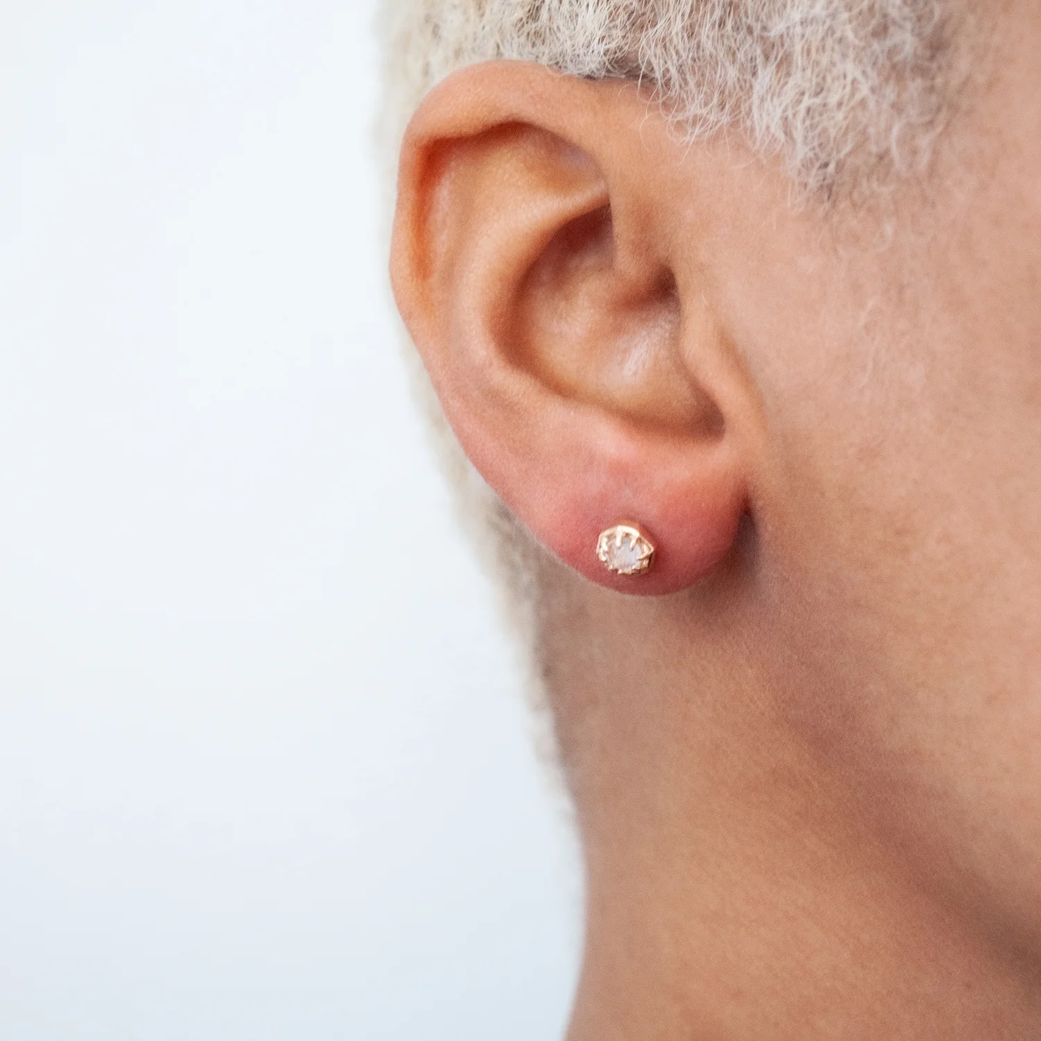 Tiny Moonstone Studs - Image 2