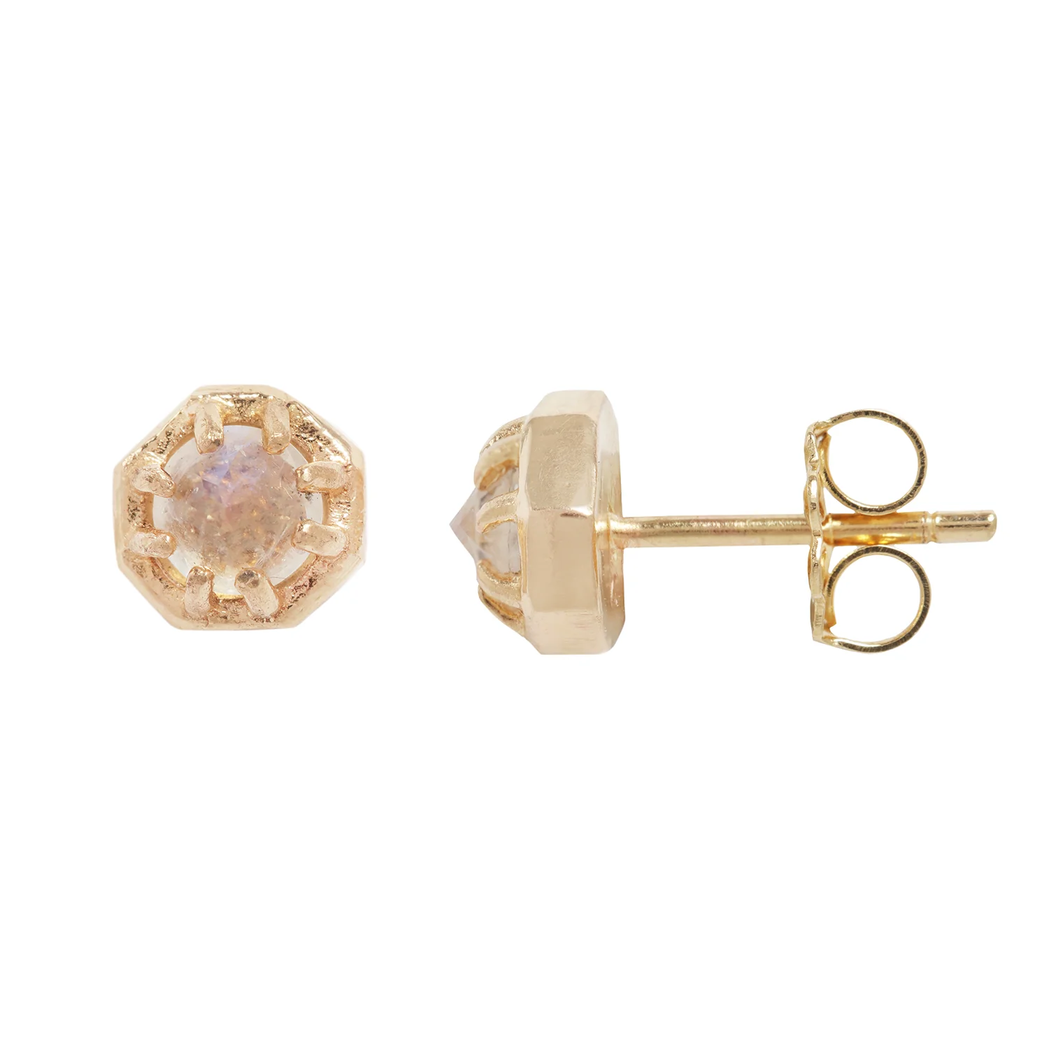 Tiny Moonstone Studs - Image 3