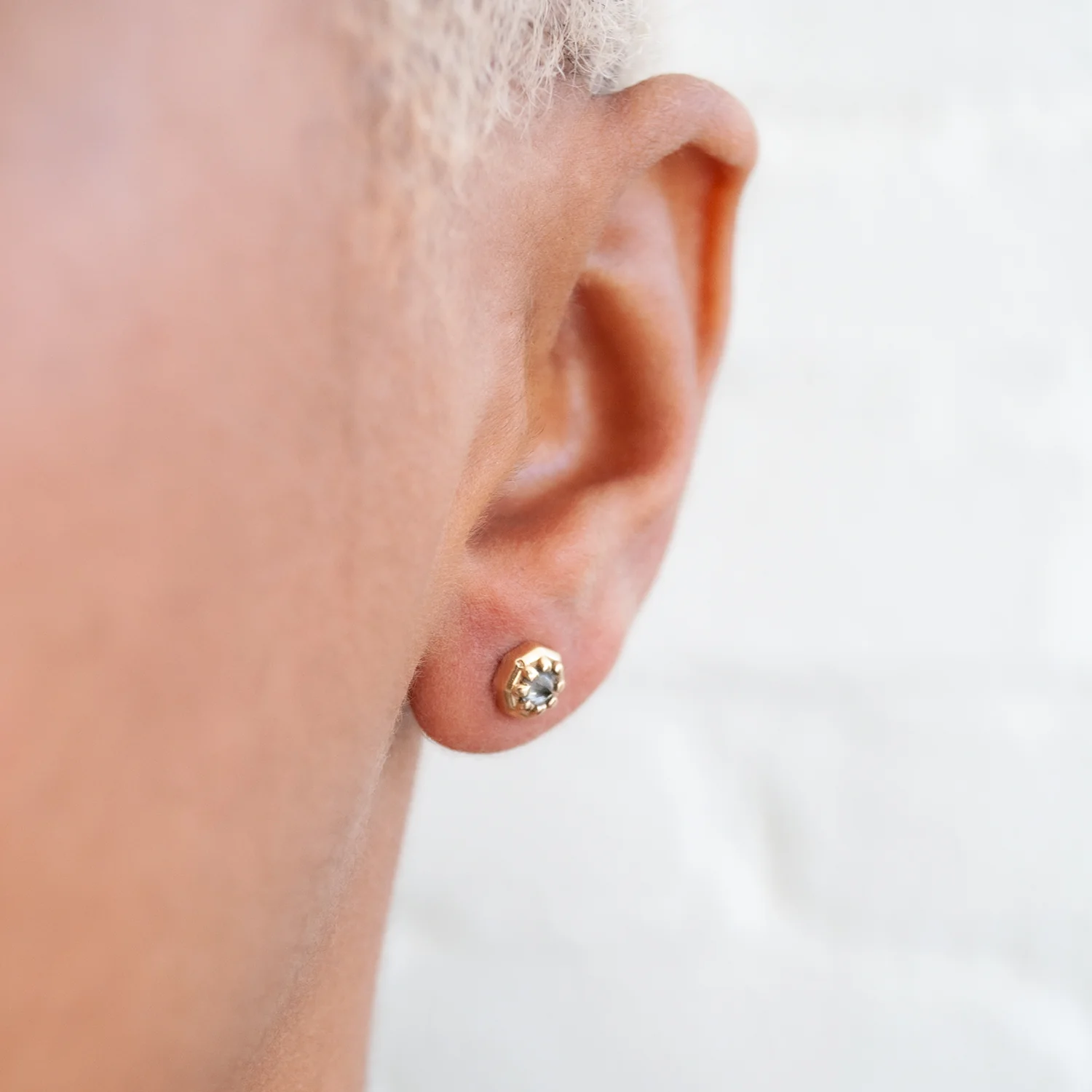 Tiny Point Up Diamond Studs - Image 2