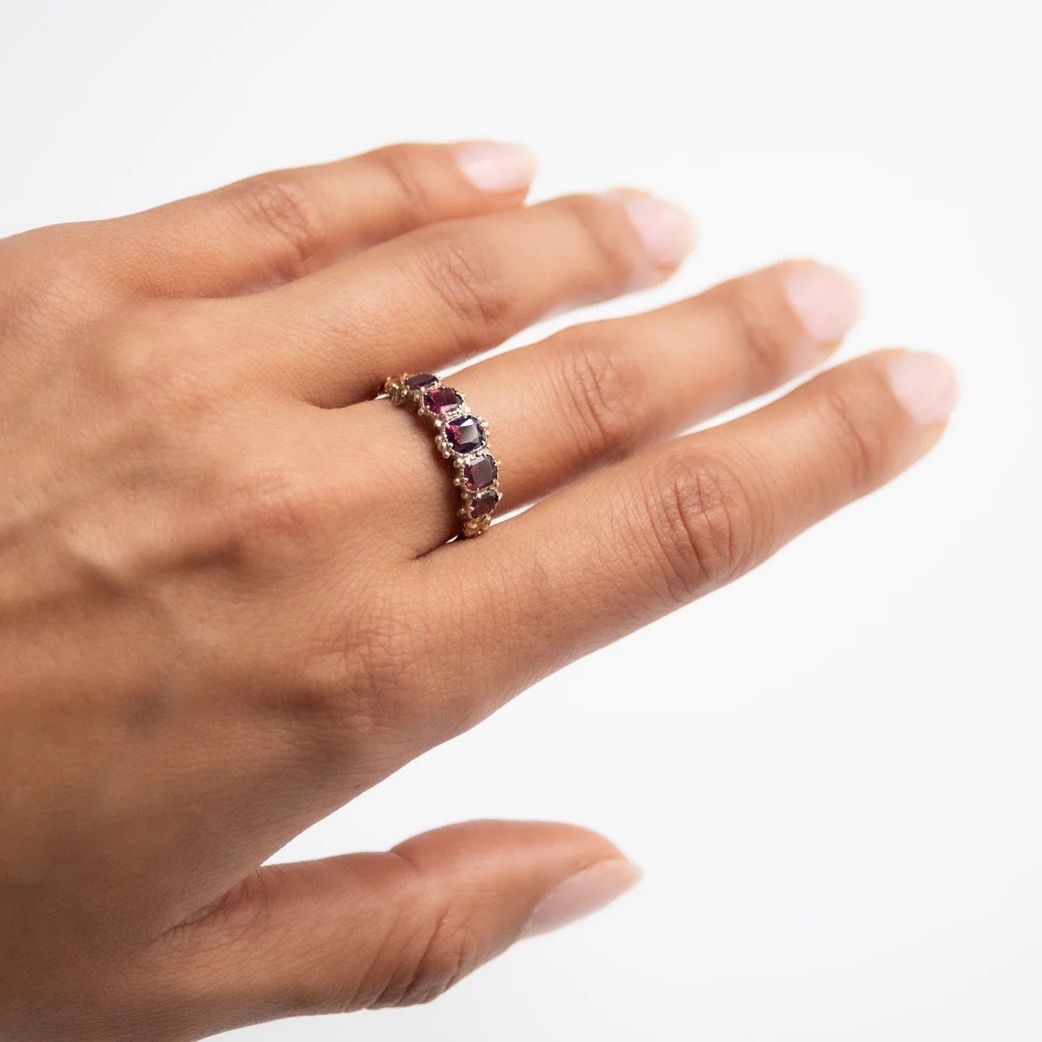 Victorian Five Garnet Ring - Image 2