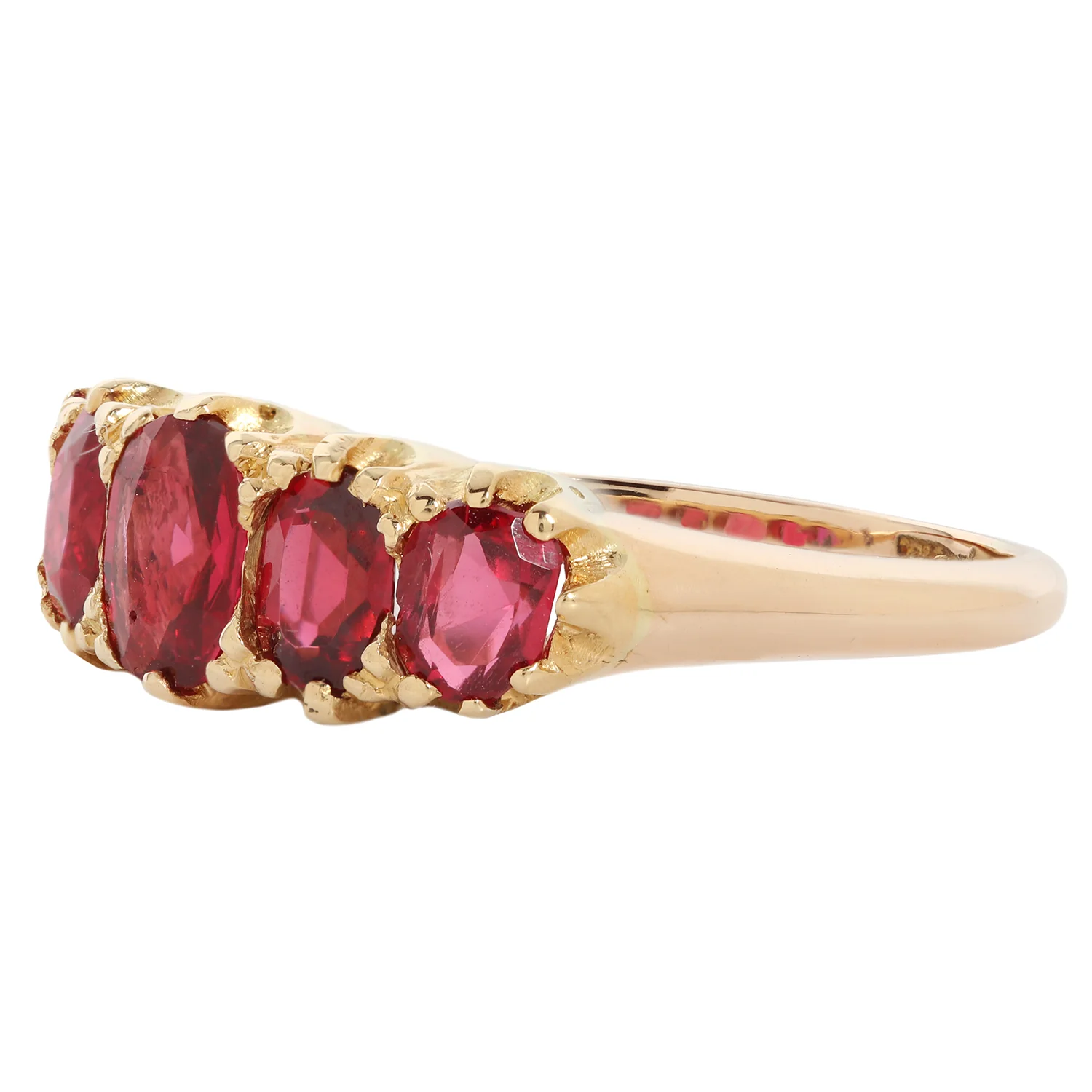 Victorian Ruby Quintet Ring - Image 3
