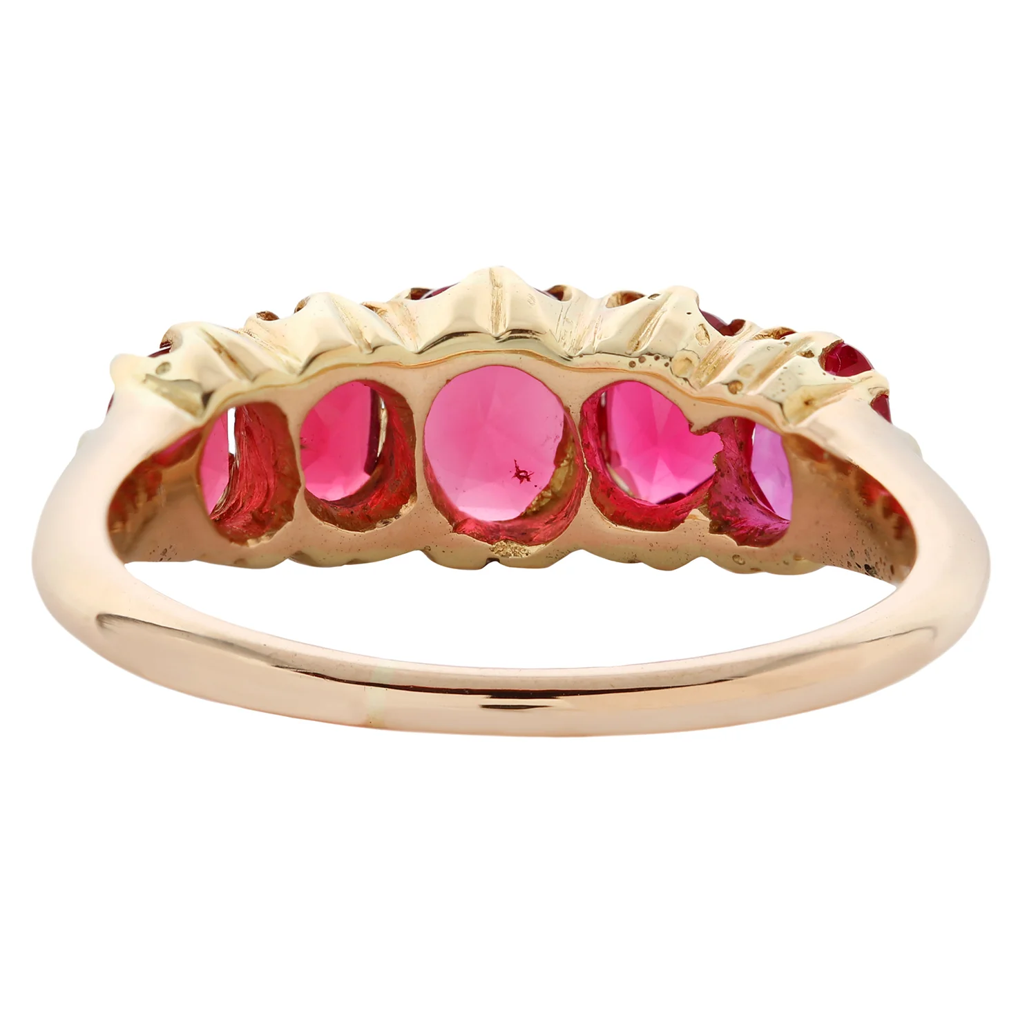 Victorian Ruby Quintet Ring - Image 4