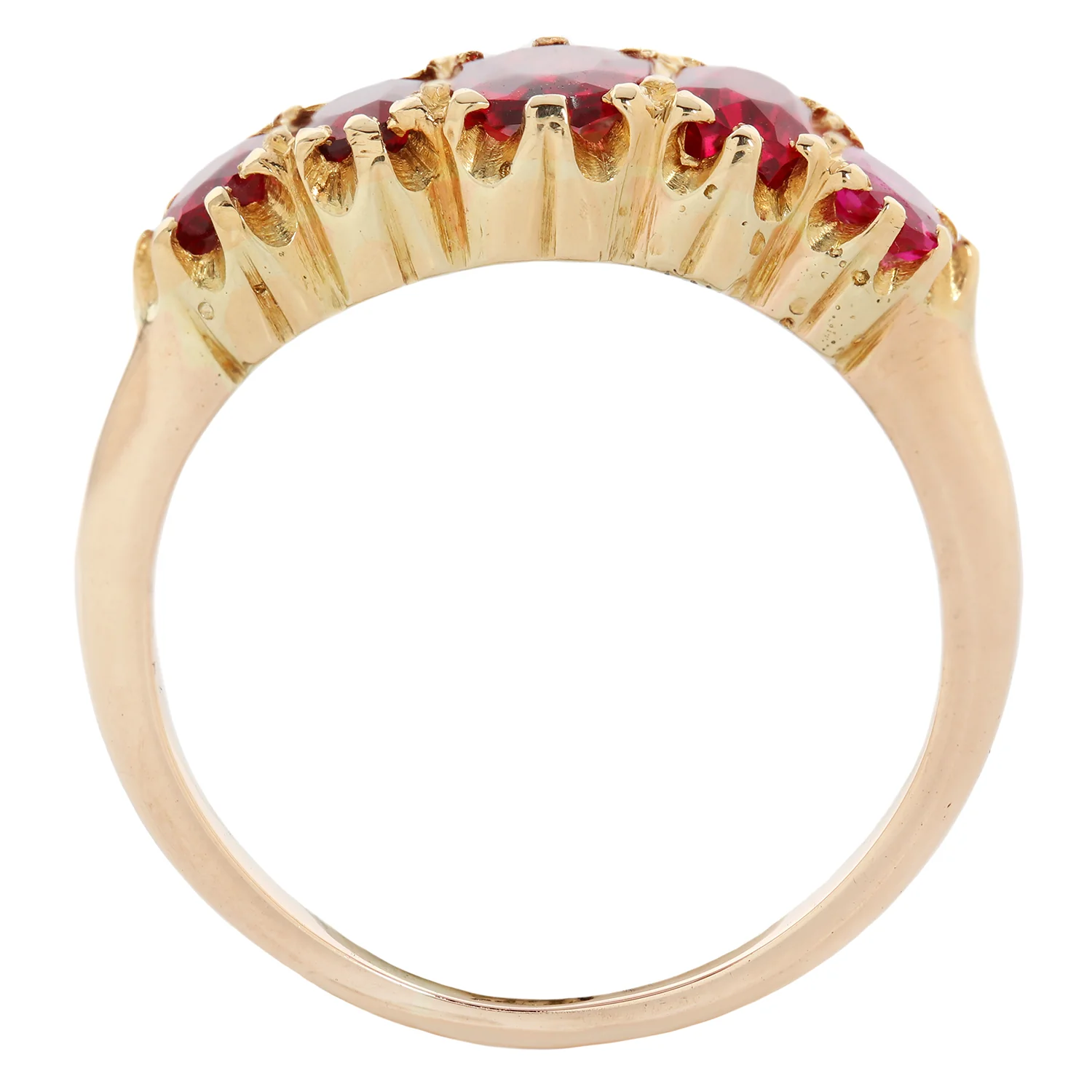Victorian Ruby Quintet Ring - Image 5