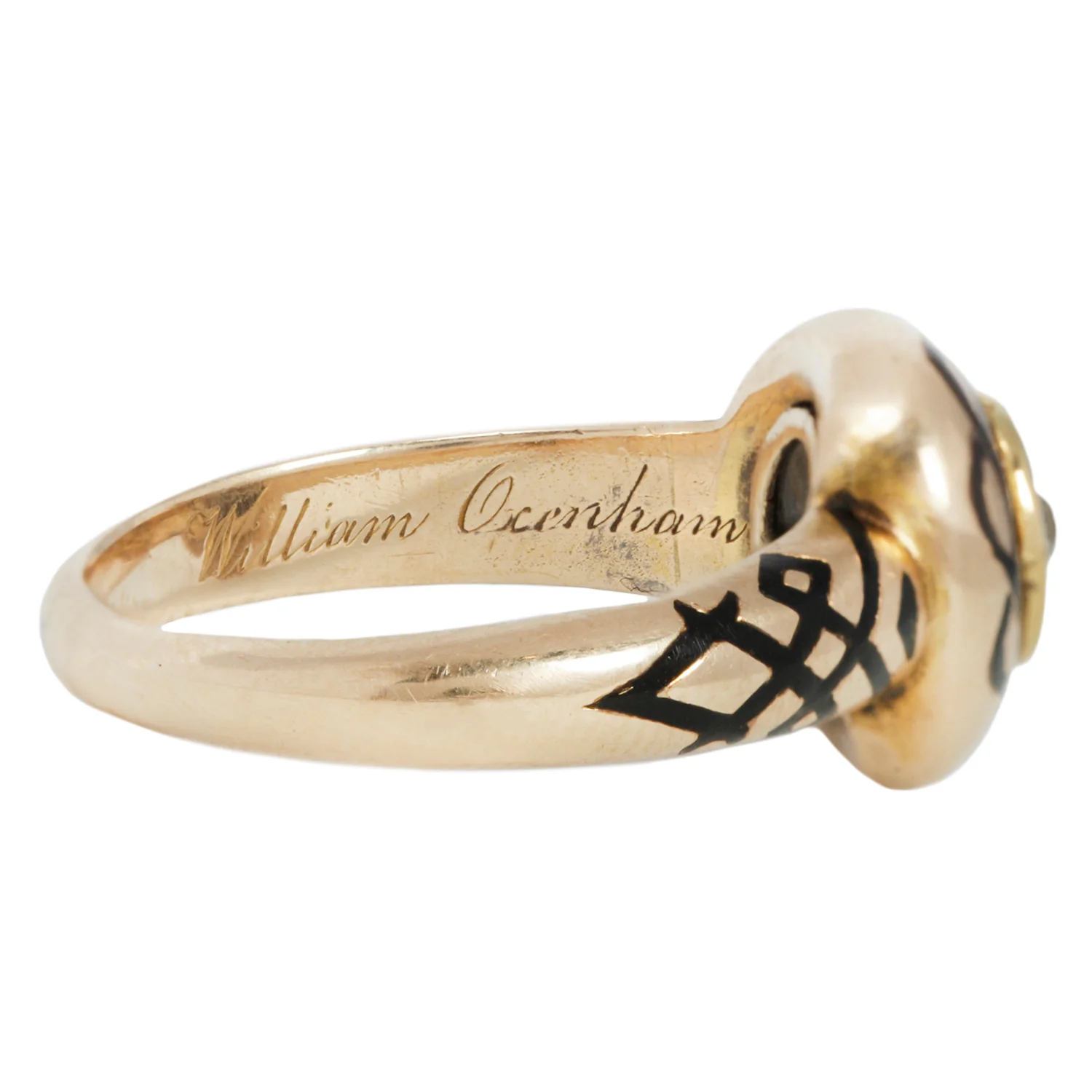 Vintage Diamond Mourning Ring - Image 6