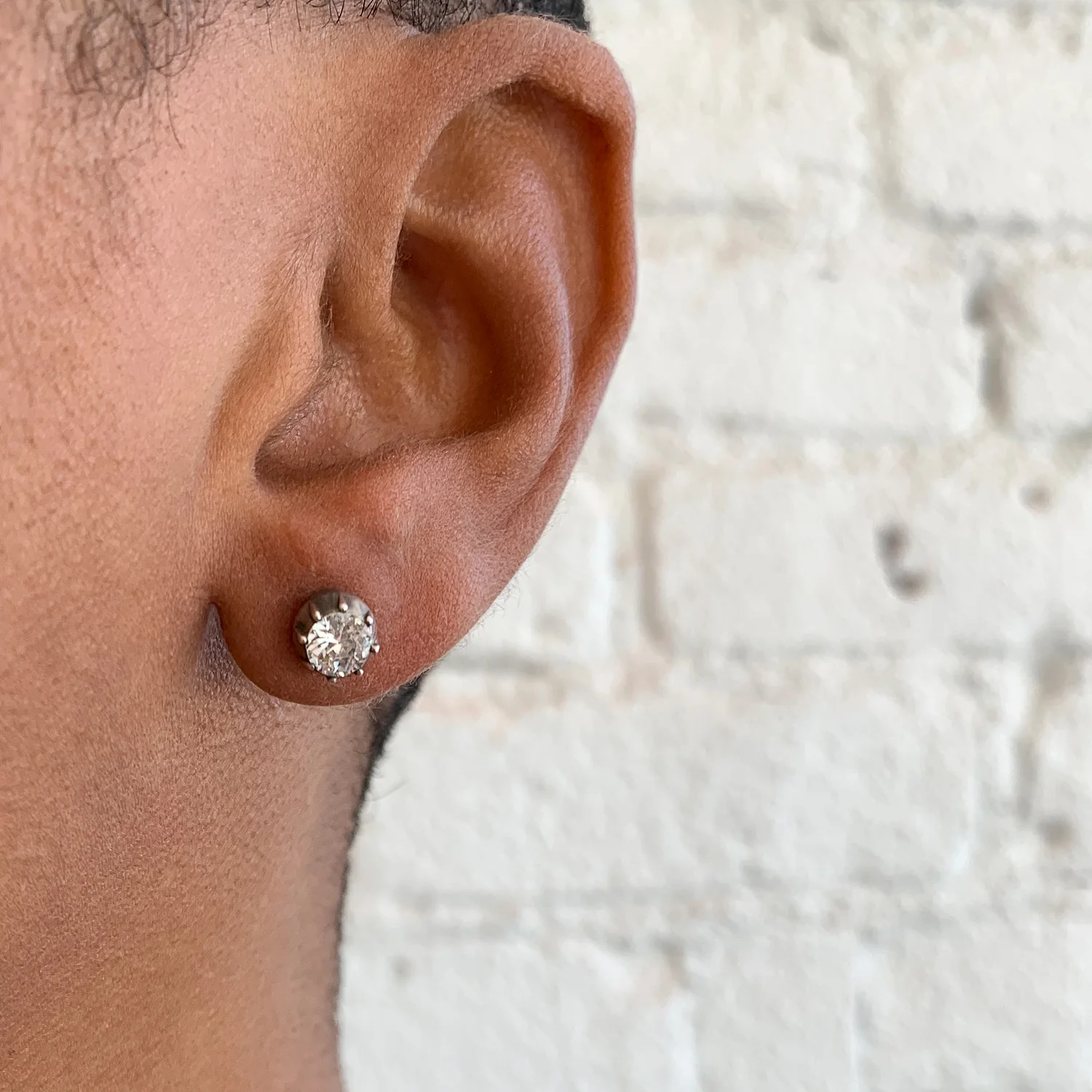Gold and Silver Diamond Studs - Image 2
