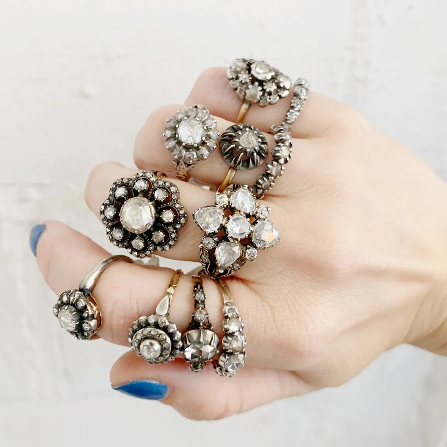 Georgian Diamond Halo Ring - Image 6