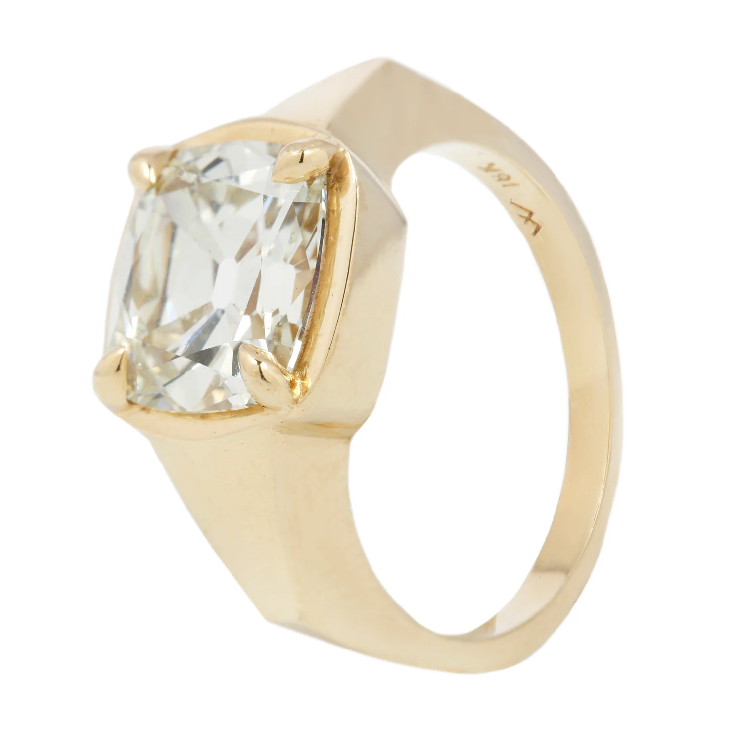 White Cushion Diamond Solitaire - Image 4