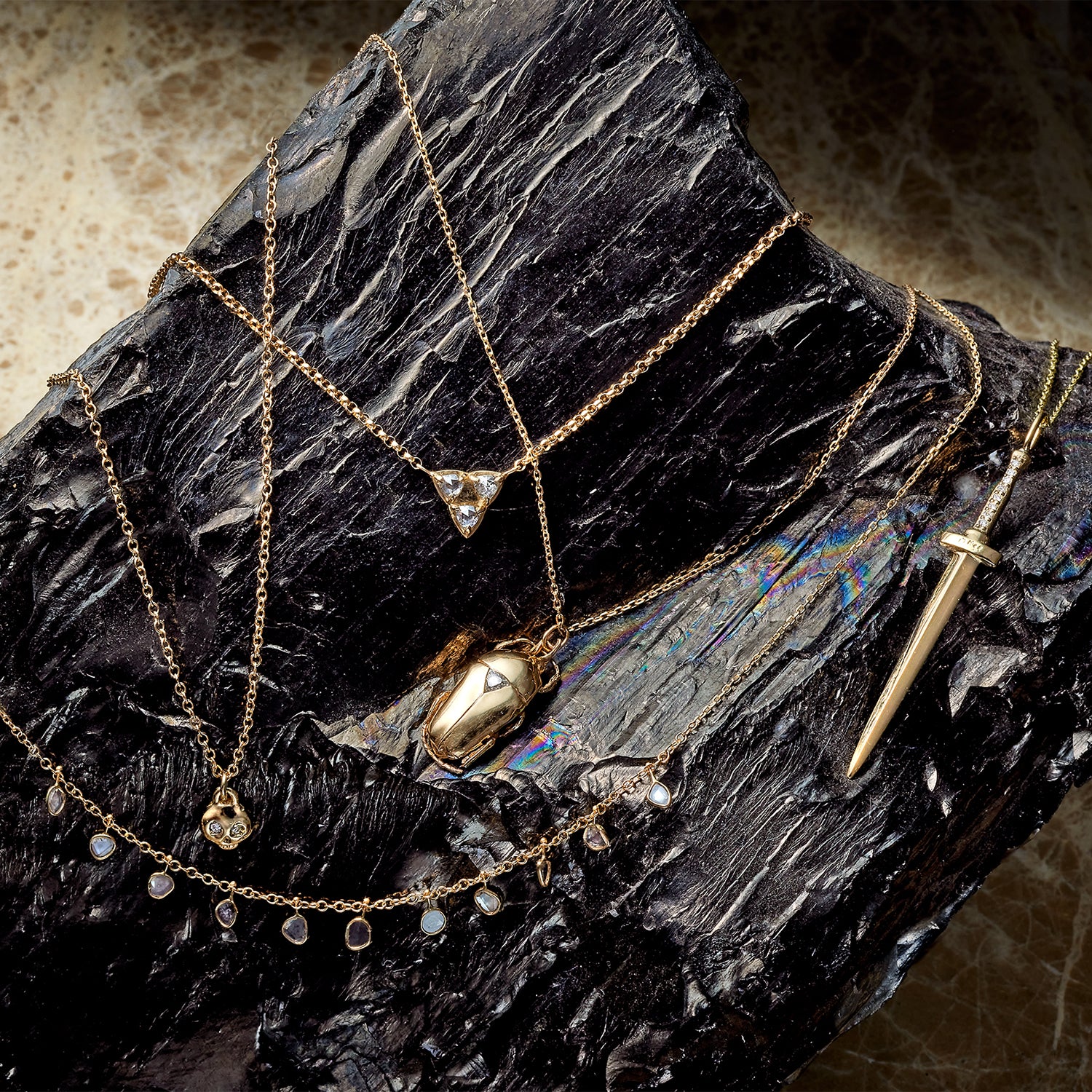 White Diamond Large Dagger Pendant Necklace - Image 4
