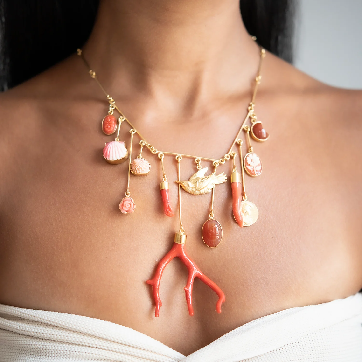 Wire Charm Drop Necklace #5 - Image 2