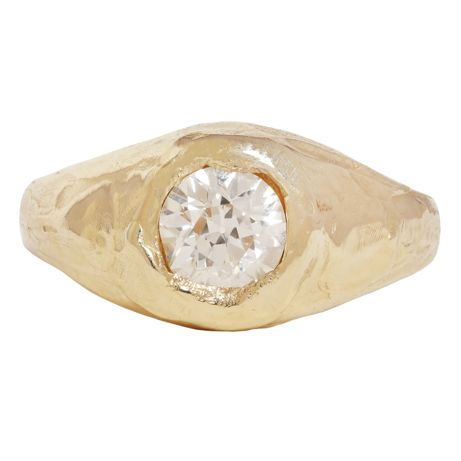 X 1ct Old Cut Diamond Signet Ring