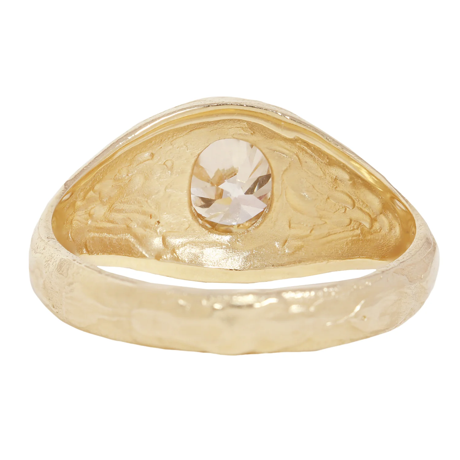 X 1ct Old Cut Diamond Signet Ring - Image 3