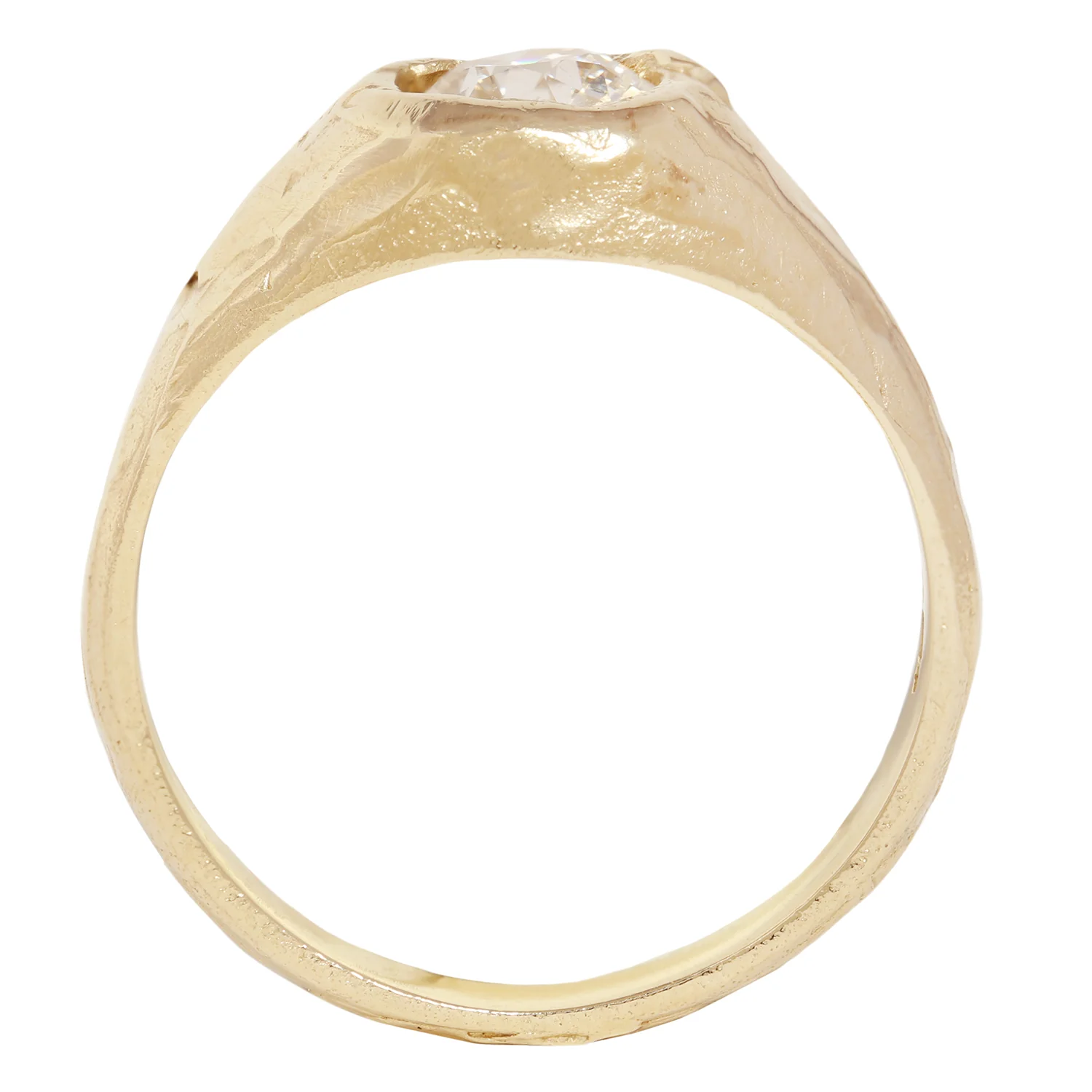 X 1ct Old Cut Diamond Signet Ring - Image 4