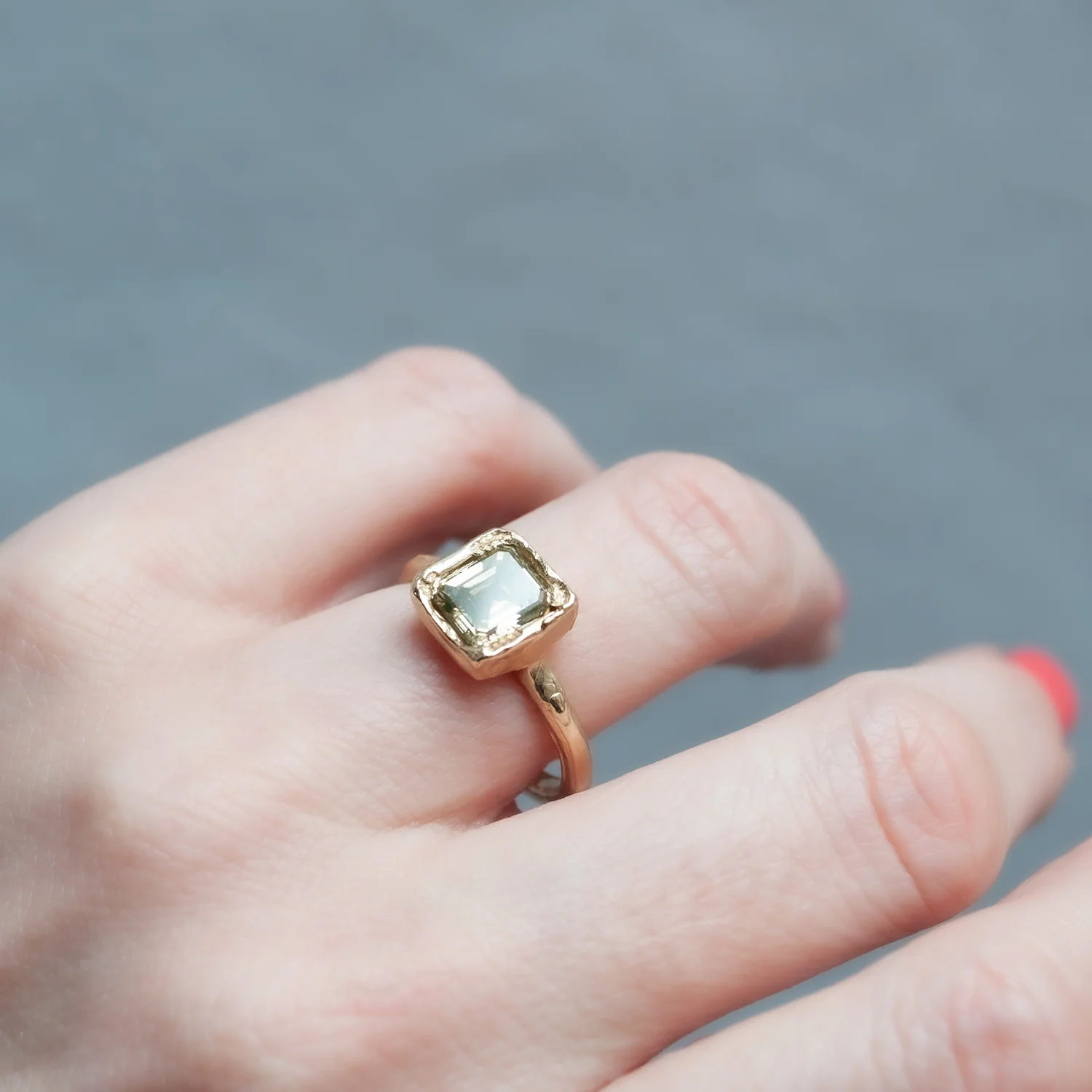 X Soft Green Diamond Ring - Image 2
