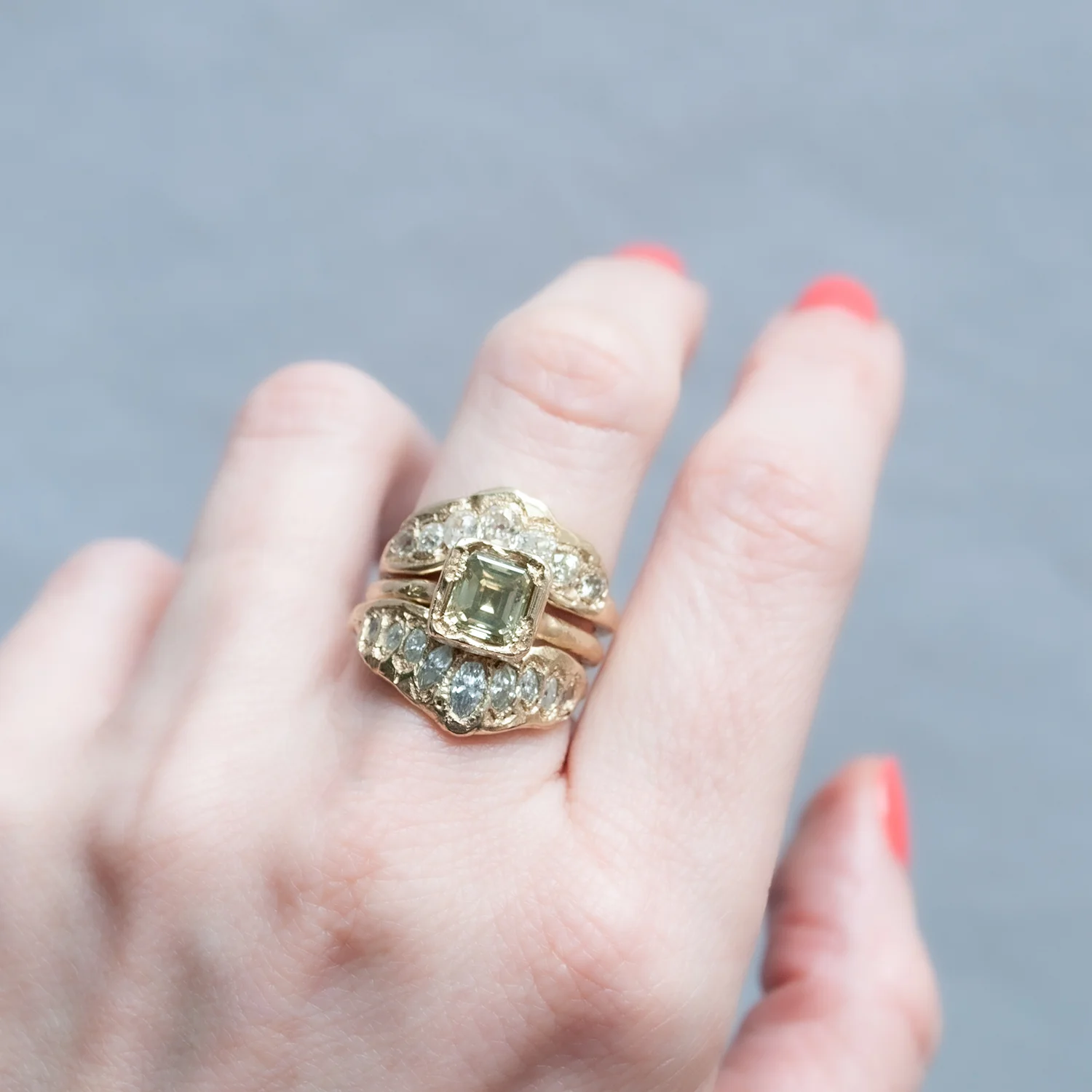 X Soft Green Diamond Ring - Image 8